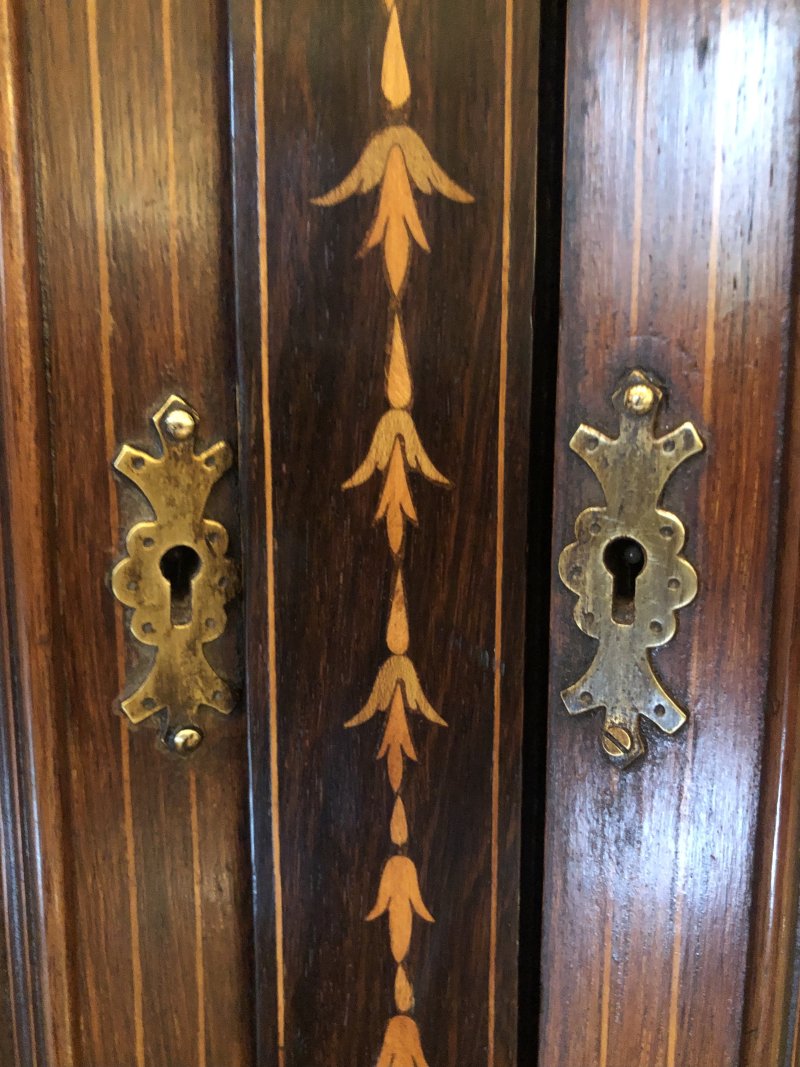 Antique Victorian Inlaid Rosewood Side Cabinet - Image 13